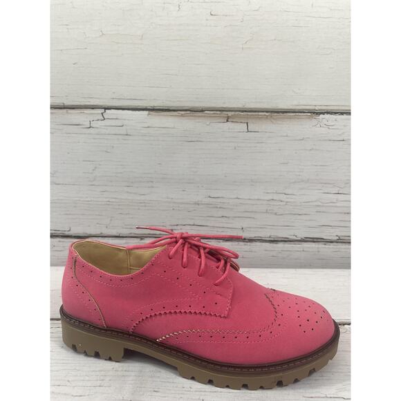 Journee Collection Shoes - Journee Collection Claudiya Shoes Womens Size 9 Pink Faux Suede Oxford Flats